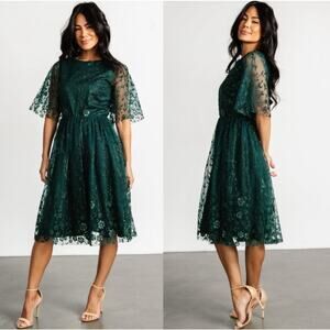NWT Baltic Born Kendray Duchess Toule Floral Lace Overlay Fit n Flare Dress - XL
